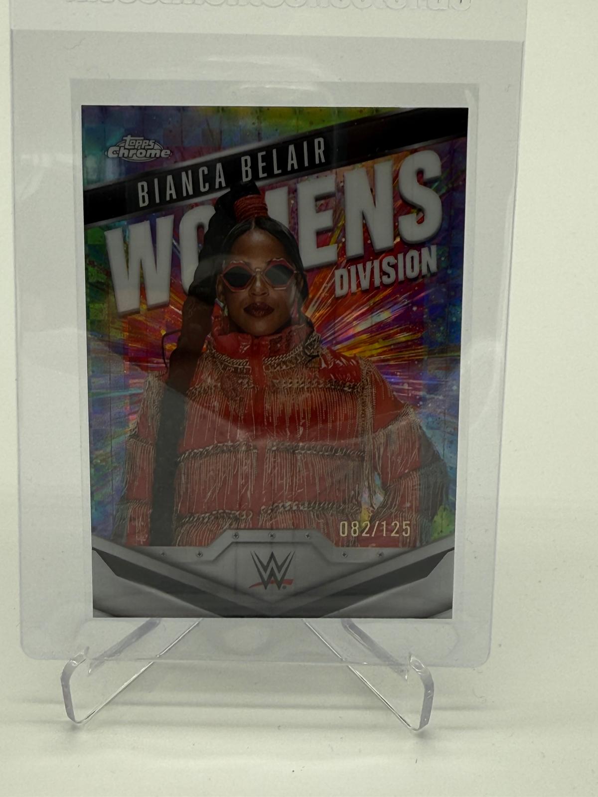 2025 Topps Chrome WWE Bianca Belair Womens Division Aqua Geometric /125