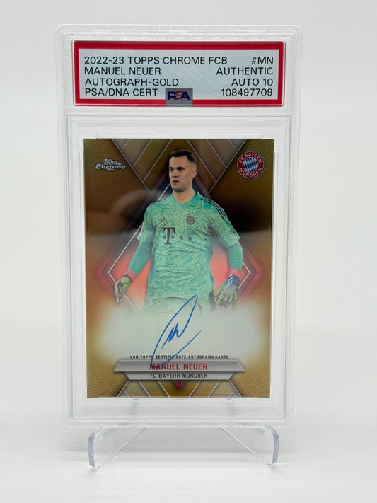 2022-23 Topps Chrome FCB Manuel Neuer Auto /10 PSA AUT Auto 10