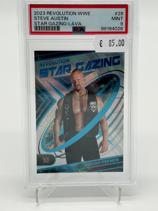 2023 Panini Revolution WWE Steve Austin Star Gazing Lava /10 PSA 9