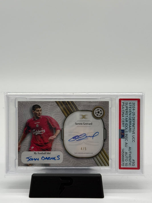 2024-25 Topps Definitive UCC Steven Gerrard Auto 4/5 PSA 10