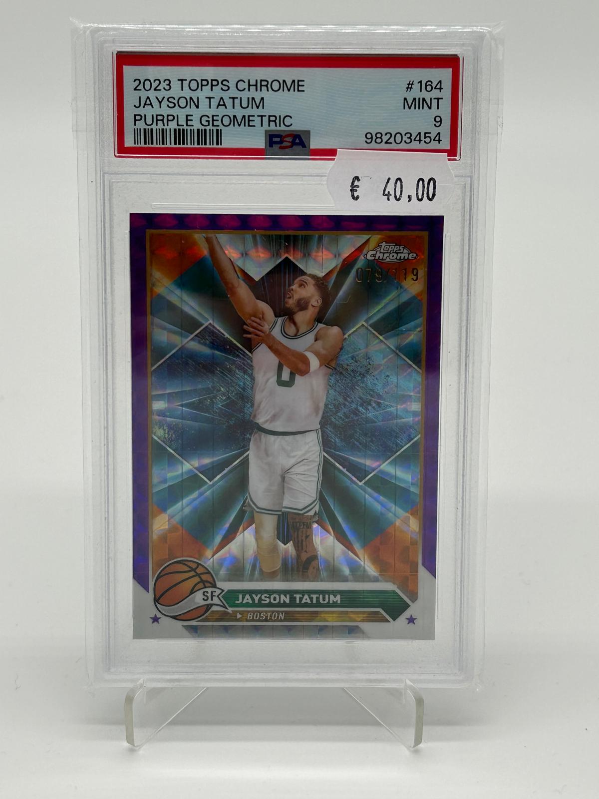 2023 Topps Chrome Jayson Tatum Purple Geometric /119 #164 PSA 9