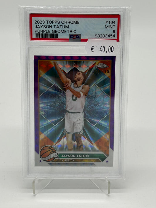 2023 Topps Chrome Jayson Tatum Purple Geometric /119 #164 PSA 9