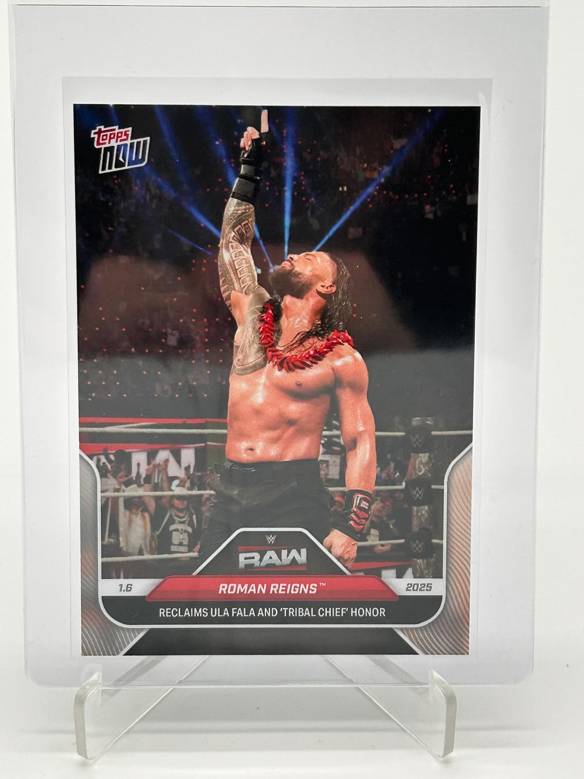 2025 Topps Now Roman Reigns Reclaims Ula Fala and Tribal Chief Honor