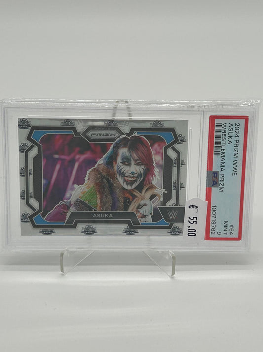 2024 Panini Prizm WWE Asuka Wrestlemania Prizm /40 PSA 9