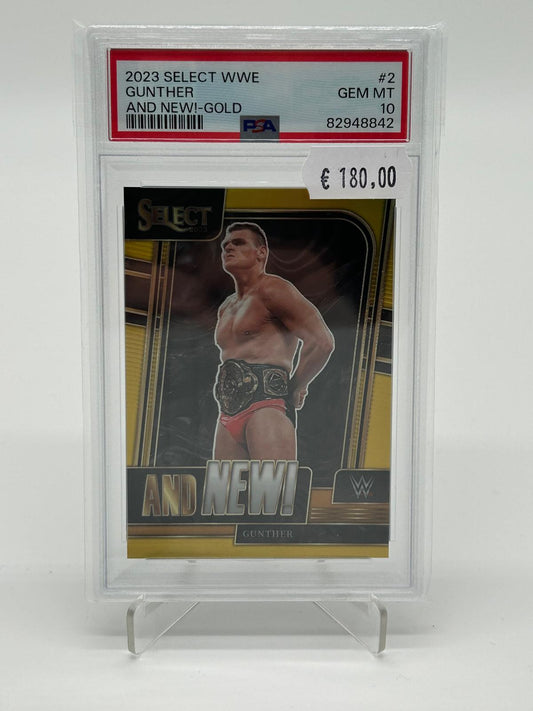 2023 Panini Select WWE Gunther And New! Gold /10 PSA 10