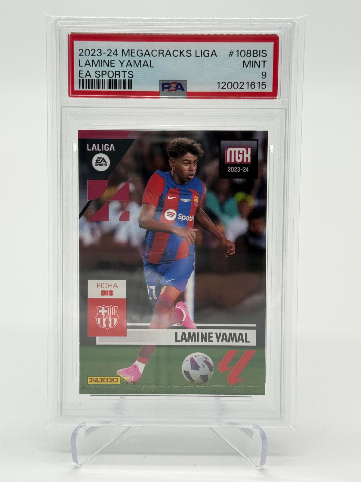 2023-24 Panini Megacracks Lamine Yamal RC PSA 9
