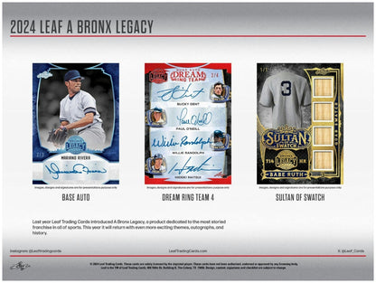 2024 LEAF A Bronx Legacy NYC Series 2 Baseball Hobby Box (SEALED)