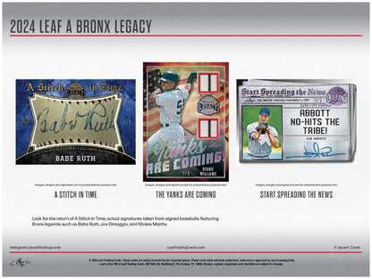 2024 LEAF A Bronx Legacy NYC Series 2 Baseball Hobby Box (SEALED)