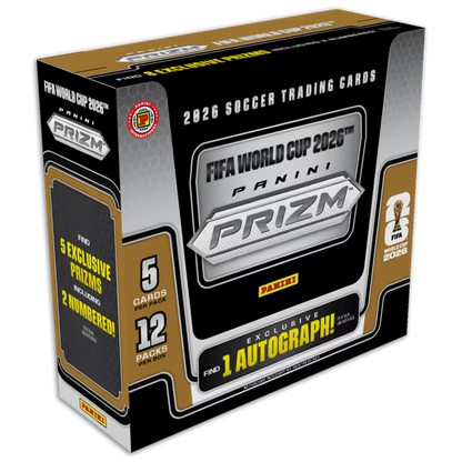 2026 Panini Prizm World Cup SC Hobby International Box – versiegelte Trading Card Box mit Prizm Parallels, Autographen und FIFA World Cup 2026 Sammelkarten von Panini.