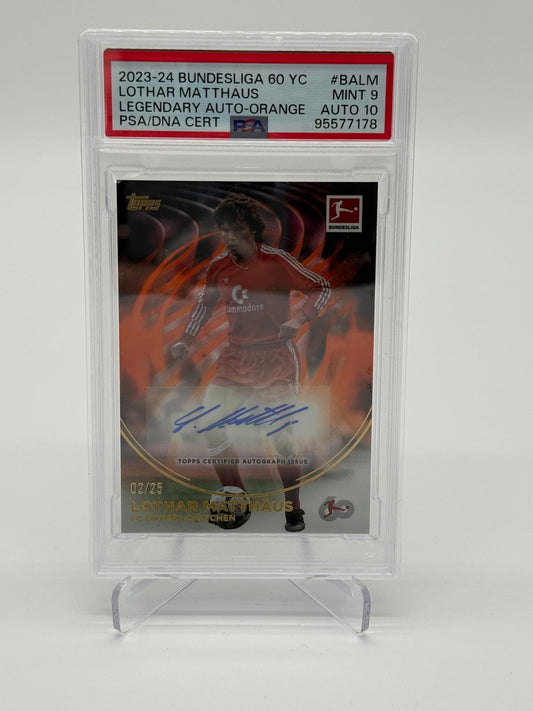 2023-24 Topps 60 Jahre BL Lothar Matthaus Auto /25 PSA 9 Auto 10