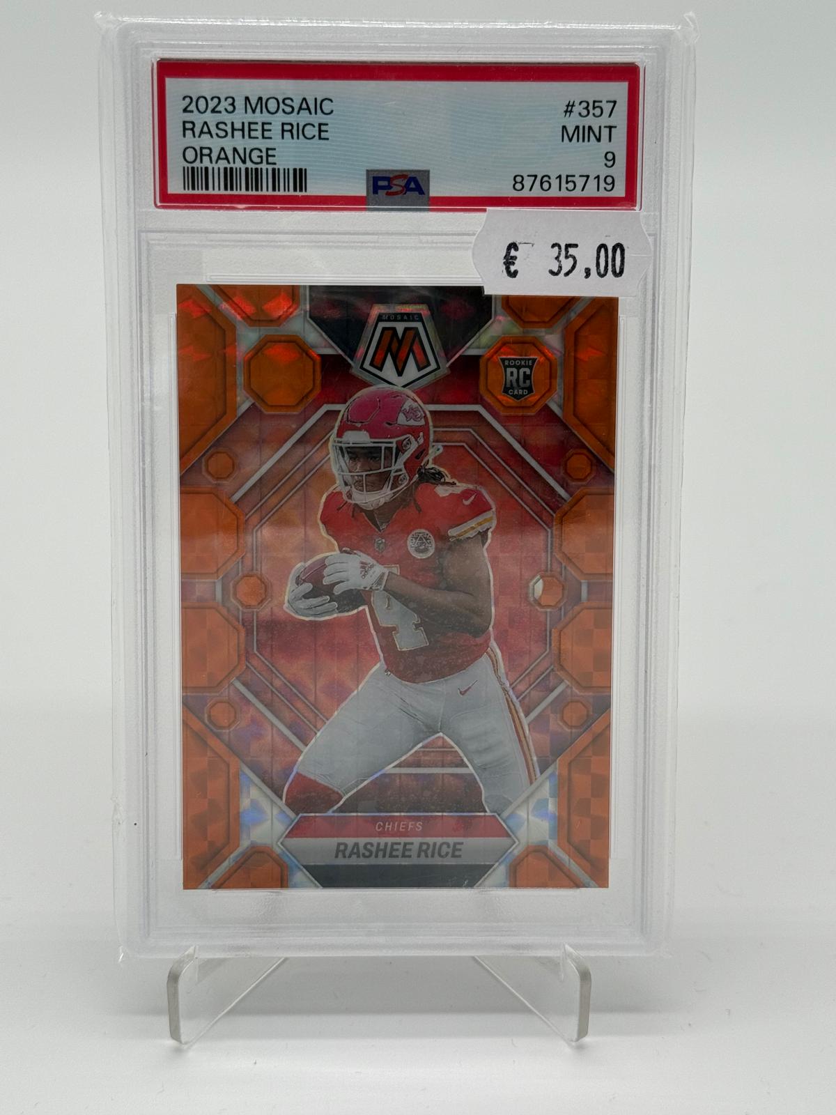 2023 Panini Mosaic Rashee Rice Orange PSA 9