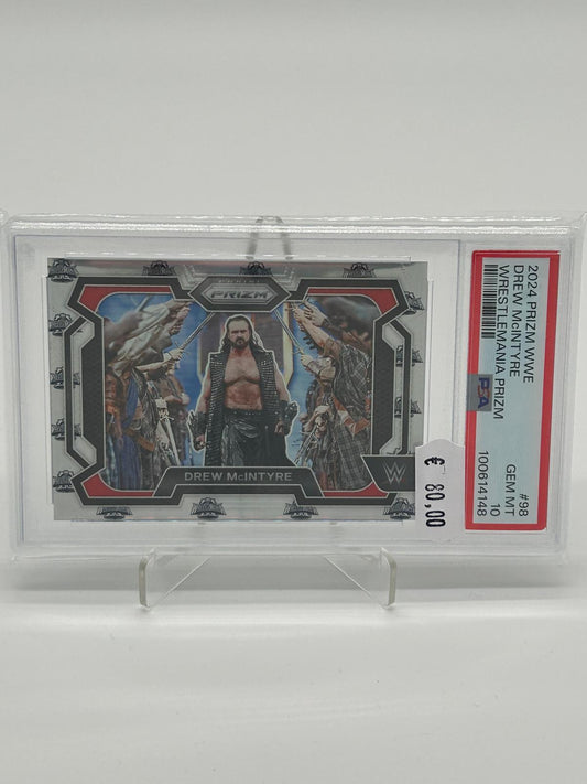 2024 Panini Prizm WWE Drew McIntyre Wrestlemania Prizm PSA 10