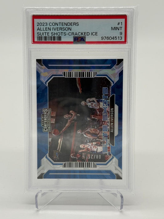 2023 Panini Contenders Allen Iverson Suite Shots-Cracked Ice 08/25 PSA 9 Pop1