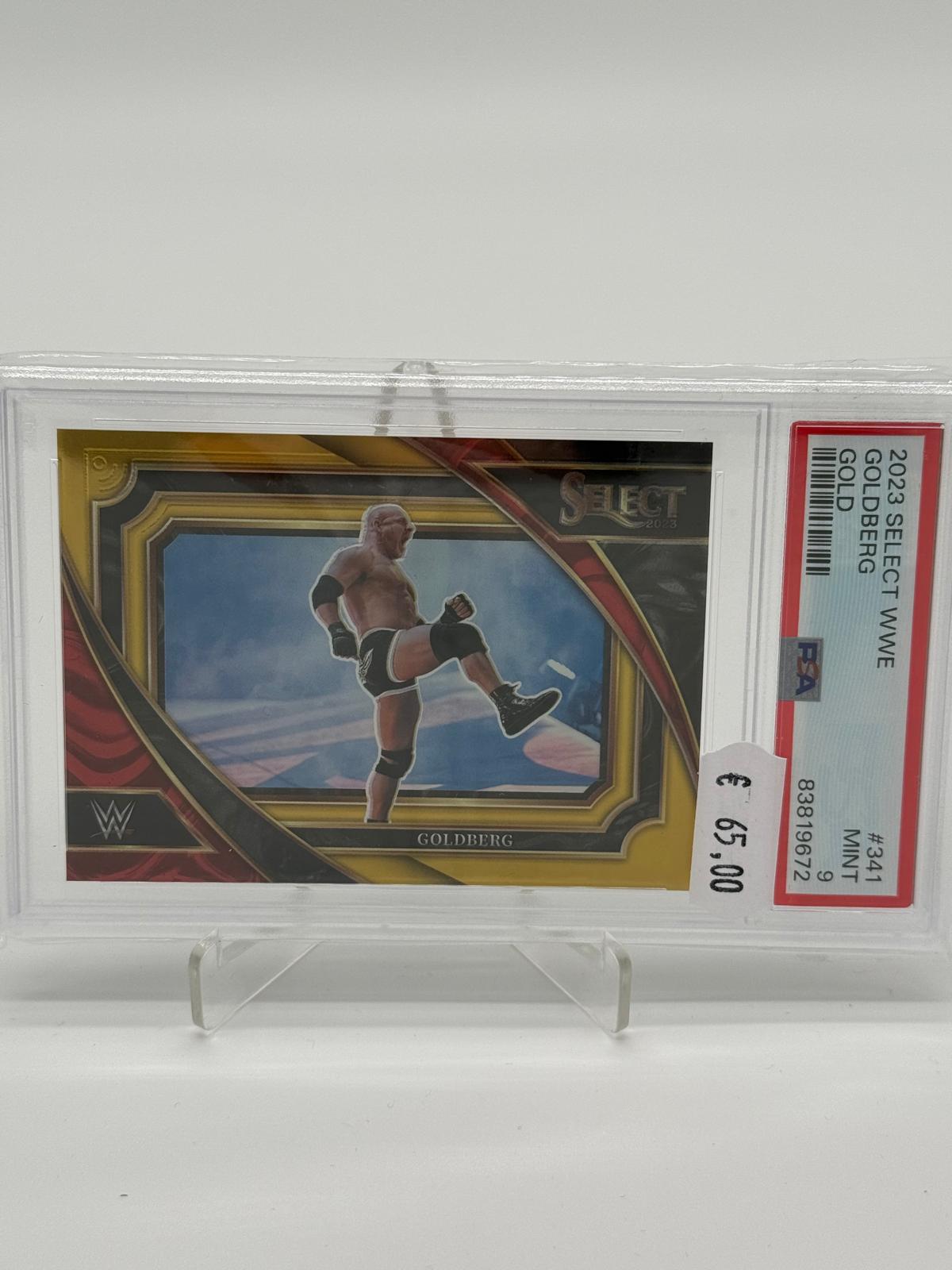 2023 Panini Select WWE Goldberg Gold /10 PSA 9