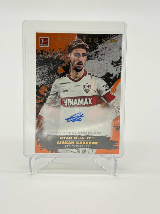 2024-25 Topps Inception Bundesliga Atakan Karazor Orange Star Quality Auto 21/25