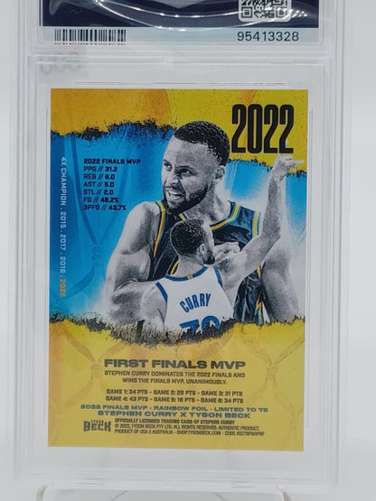 2022 Curry x Beck Stephen Curry 2022 Finals MVP-Rainbow Foil /75 PSA 10