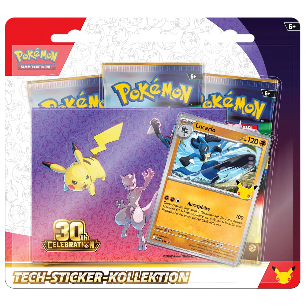 Pokemon 30 Jahre Tech-Sticker-Kollektion Deutsch Lucario