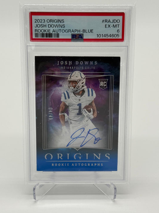 2023 Panini Origins Josh Downs RC Auto /49 PSA 6