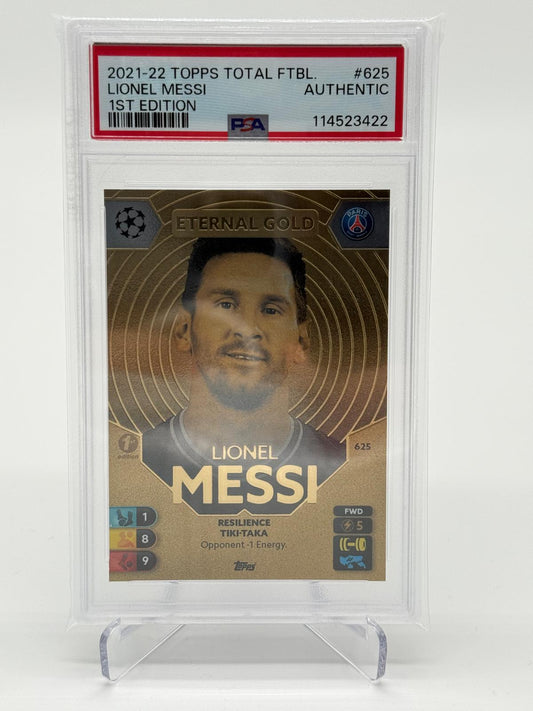 2021-22 Topps Total Football Lionel Messi 1st Edition PSA AUT