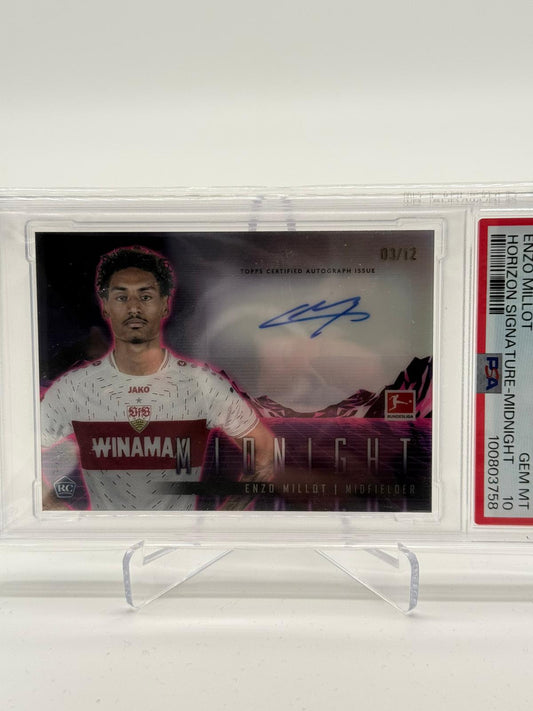 2023-24 Topps Midnight Bundesliga Enzo Millot Autogramm 03/12 PSA 10