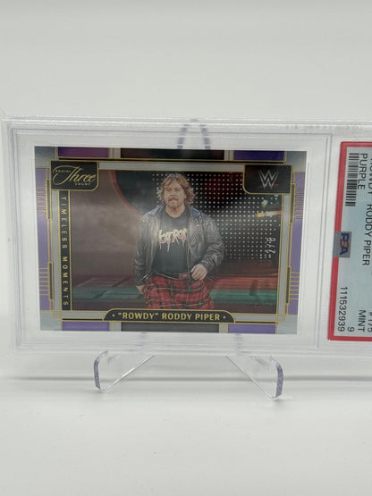 2024 Panini Three Count WWE Rowdy Rody Piper Purple 2/8 PSA 9
