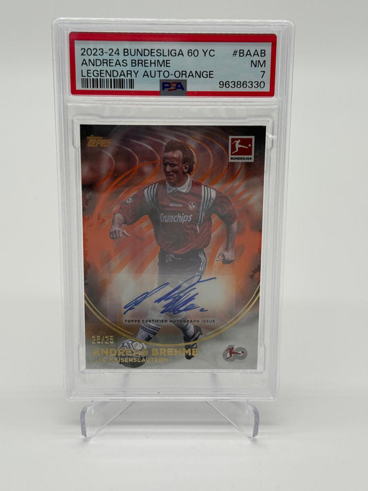 2023-24 Topps 60 Jahre BL Andreas Brehme Auto /25 PSA 7