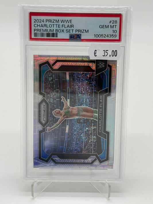 2024 Panini Prizm WWE Charlotte Flair Premium Box Set Prizm /199 PSA 10