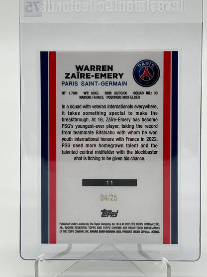 2023 Topps Chrome PSG Team Set - Warren Zaire-Emery /25