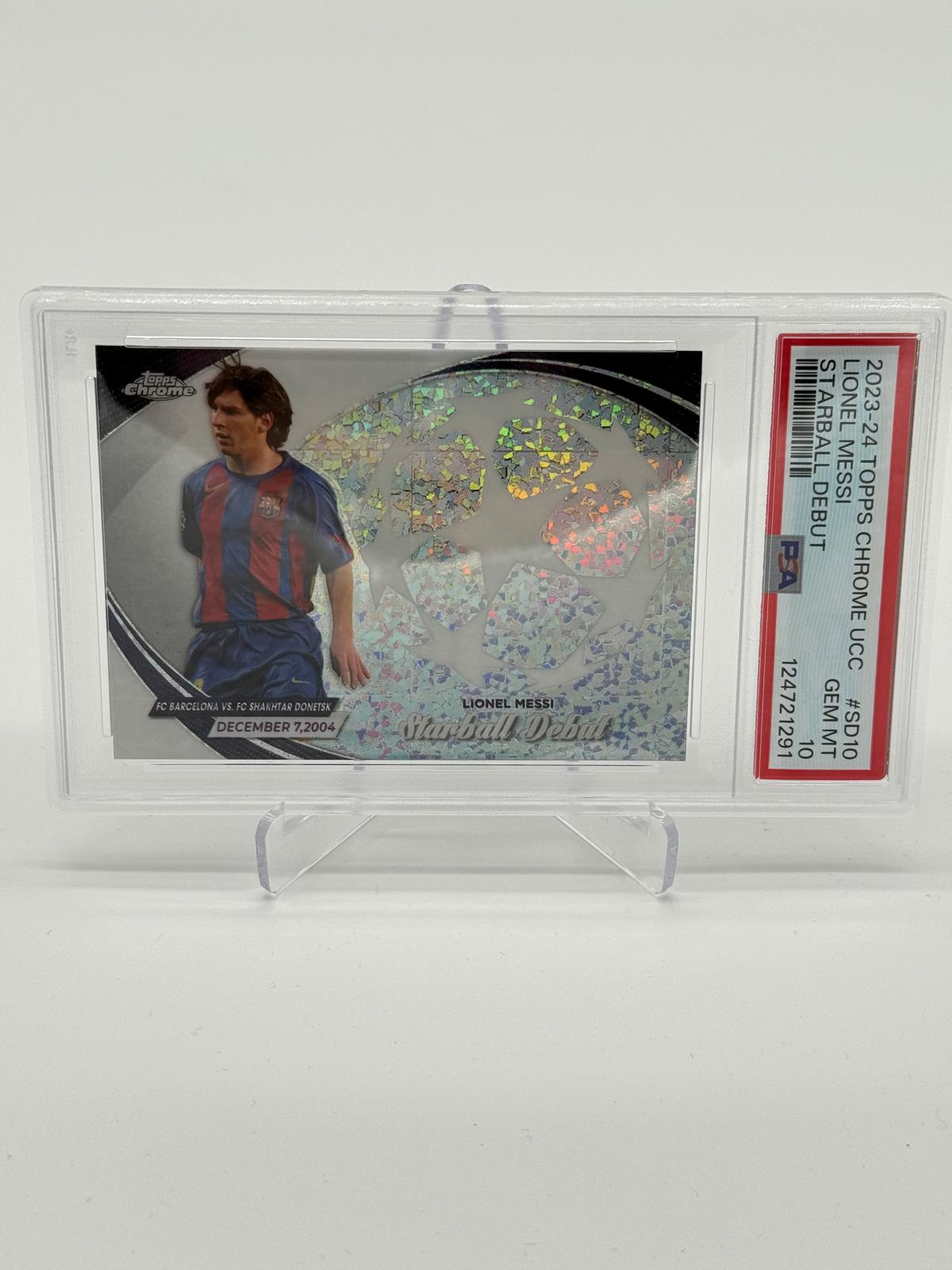 2023-24 Topps Chrome UCC Lionel Messi Starball Debut PSA 10
