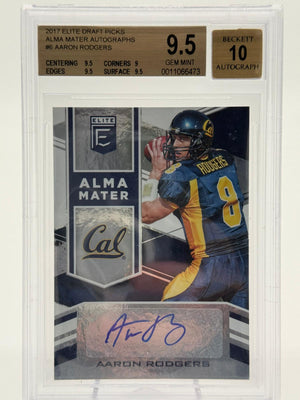2017 Elite Draft Picks Alma Mater Aaron Rodgers Beckett 9.5 Auto 10