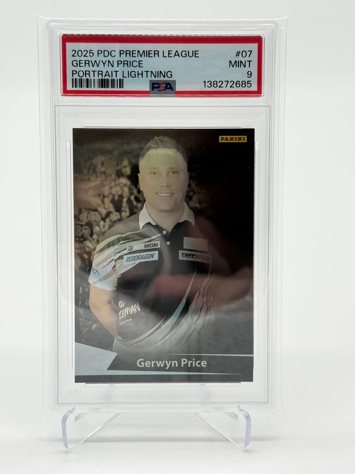 2025 Panini PDC PL Gerwyn Price Portrait Lightning PSA 9 POP 1