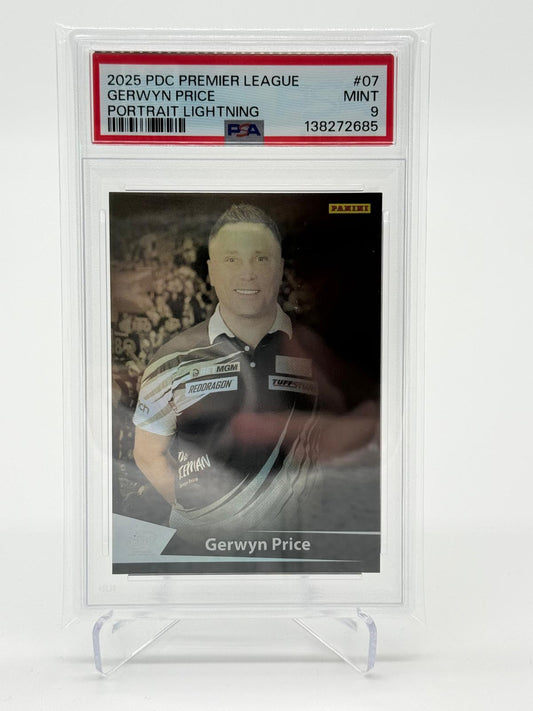 2025 Panini PDC PL Gerwyn Price Portrait Lightning PSA 9 POP 1