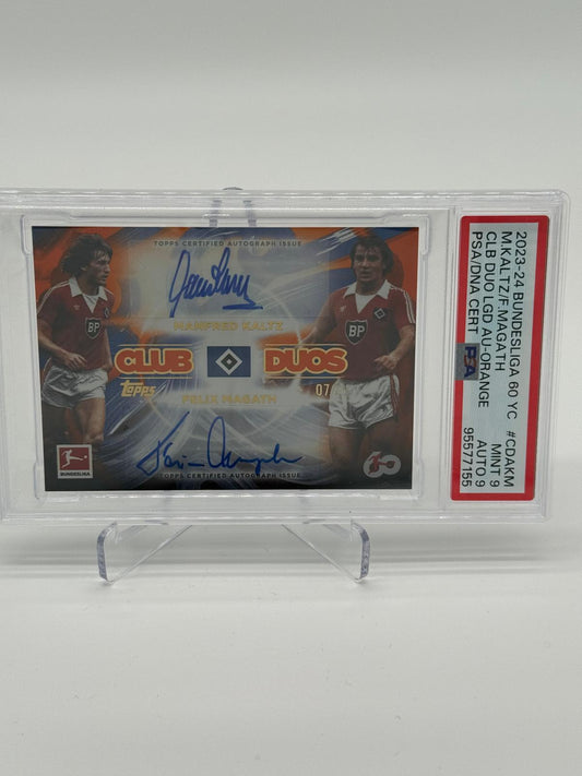 2023-24 Topps 60 Jahre BL Kaltz/Magath Dual Auto /25 PSA 9 Auto 9