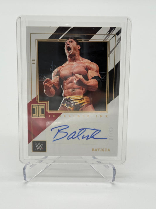 2022 Panini Impeccable WWE Batista Holo Gold Indelible Ink Auto 05/10