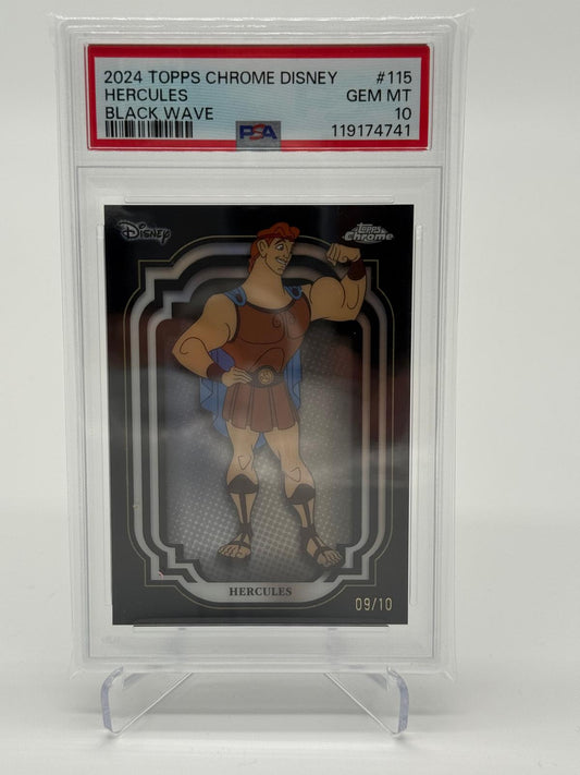 2024 Topps Chrome Disney Hercules /10 Black Wave PSA 10