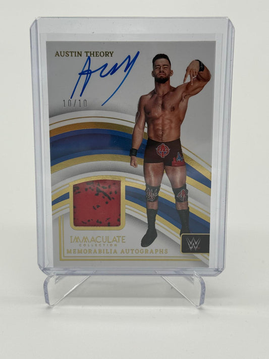 2023 Panini Immaculate WWE Austin Theory Patch Auto Gold 10/10