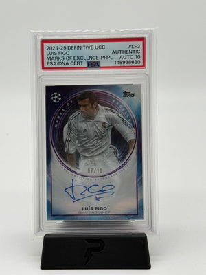 2024-25 Topps Definitive UCC Luis Figo MOE Auto 07/10 PSA 10