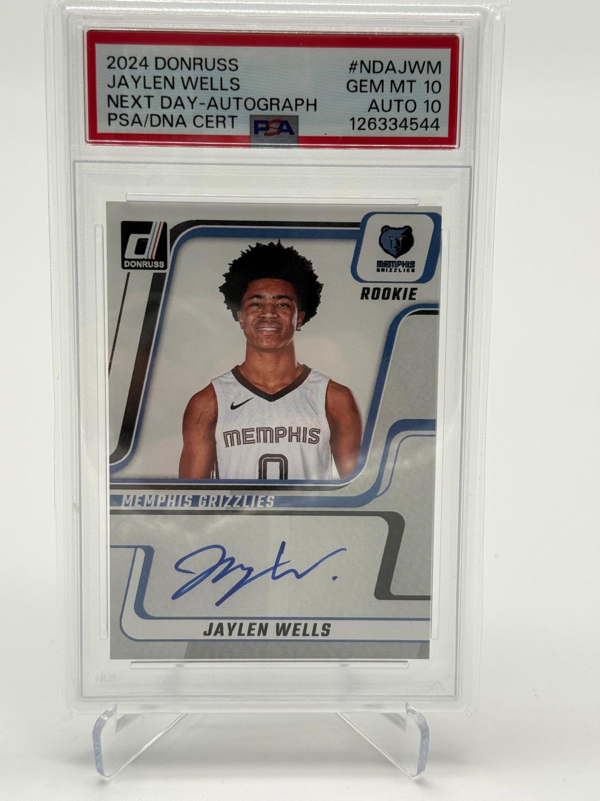 2024 Panini Donruss Jaylen Wells RC Auto PSA 10 Auto 10