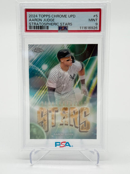 2024 Topps Chrome Update Aaron Judge Stratospheric Stars PSA 9