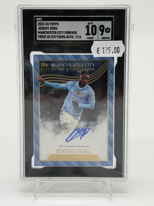 2023-24 Topps Manchester City Forever Jeremy Doku Auto /10 SGC 9 Auto 10