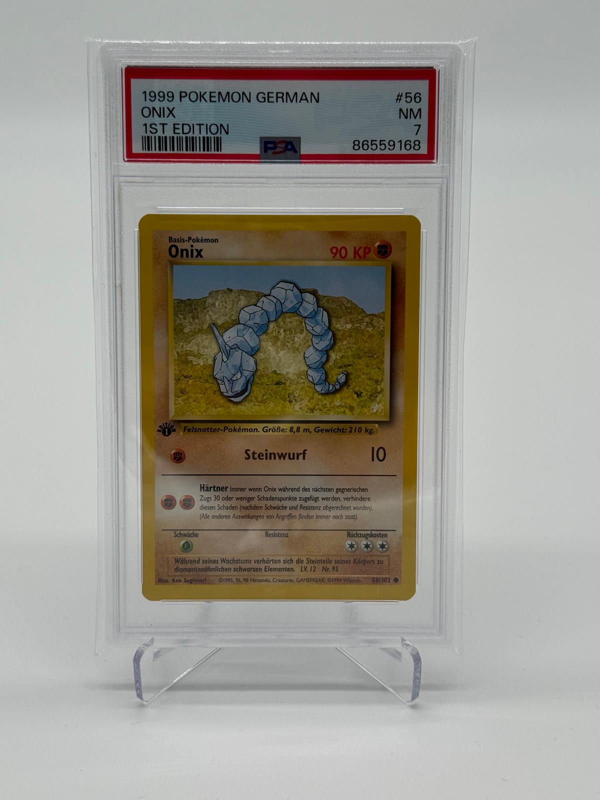 1999 Pokemon Onix 1st Edition Deutsch PSA 7