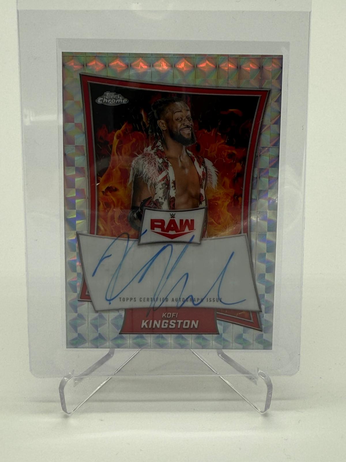 2025 Topps Chrome WWE Kofi Kingston Red Brand Auto