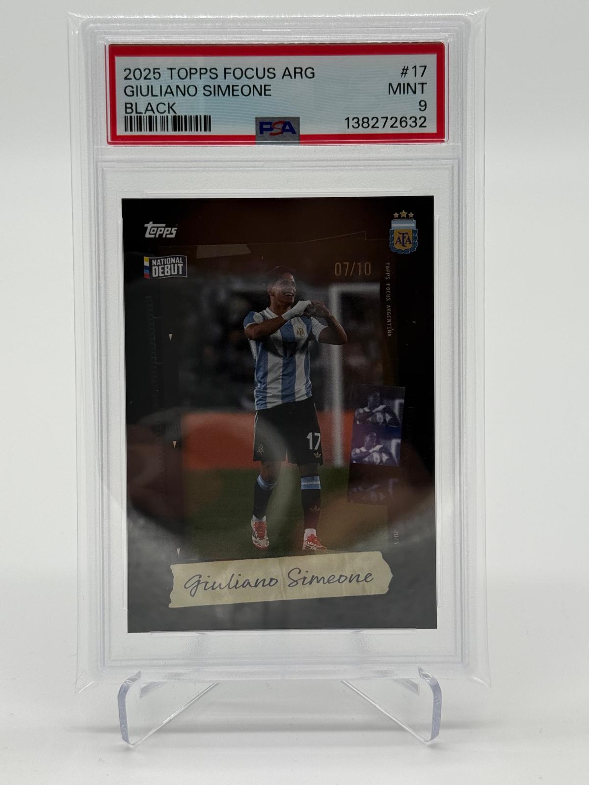 2025 Topps Argentina Focus Giuliano Simone /10 PSA 9 POP 1