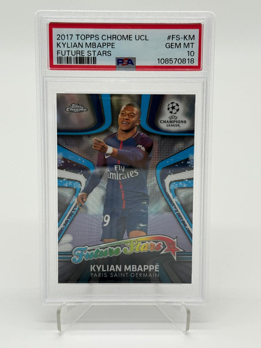2017 Topps Chrome UCL Kylian Mbappe RC Future Stars PSA 10