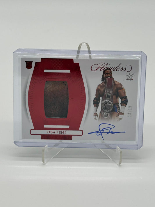 2024 Panini Flawless WWE Oba Femi Patch on Card Auto /15