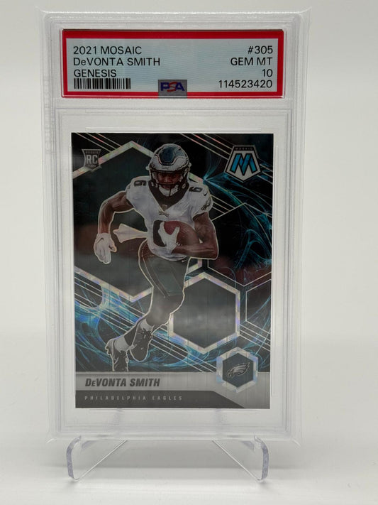 2021 Panini Mosaic Devonta Smith Genesis SSP PSA 10