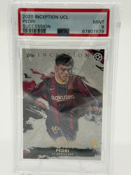 2020-21 Topps Inception UCL Pedri Succession RC PSA 9