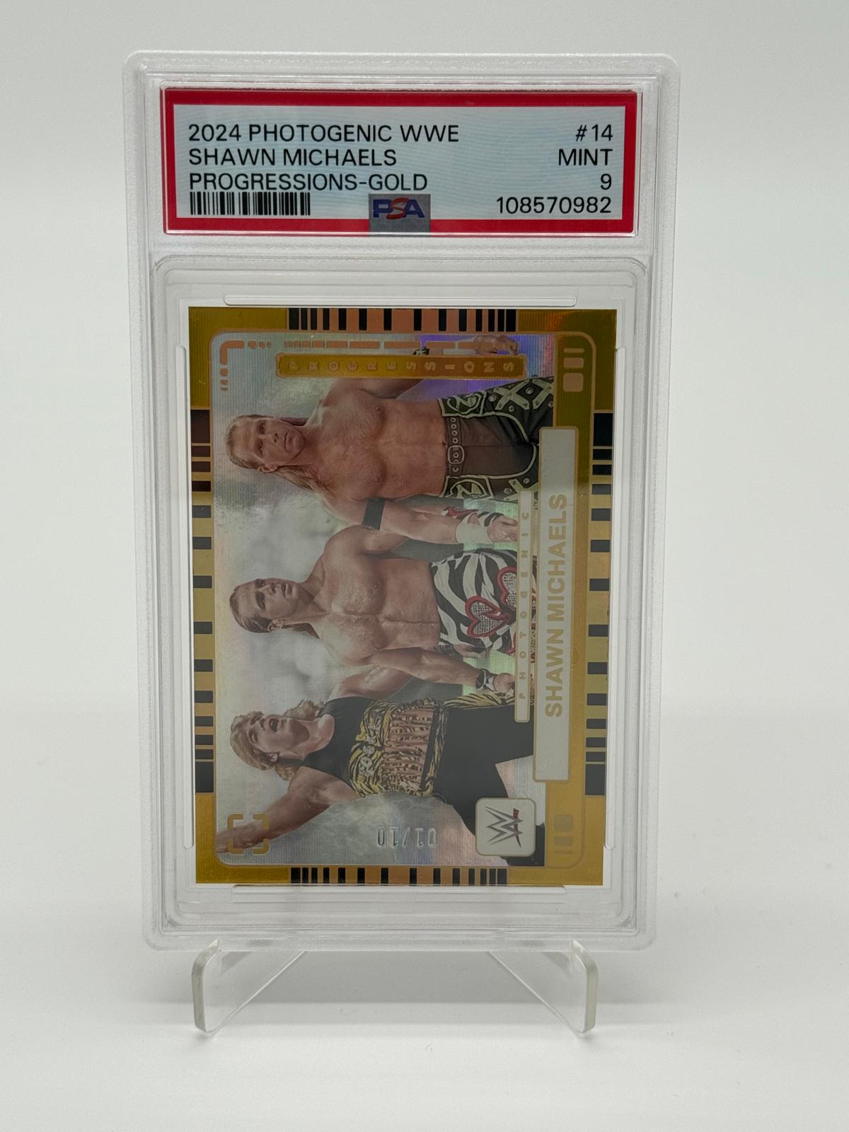 2024 Panini Photogenic WWE Shawn Michaels /10 Progressions Gold PSA 9