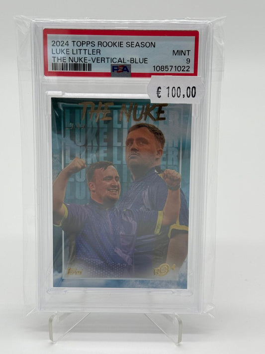 2024 Topps Rookie Season Luke Littler /49 The Nuke Vertical Blue PSA 9
