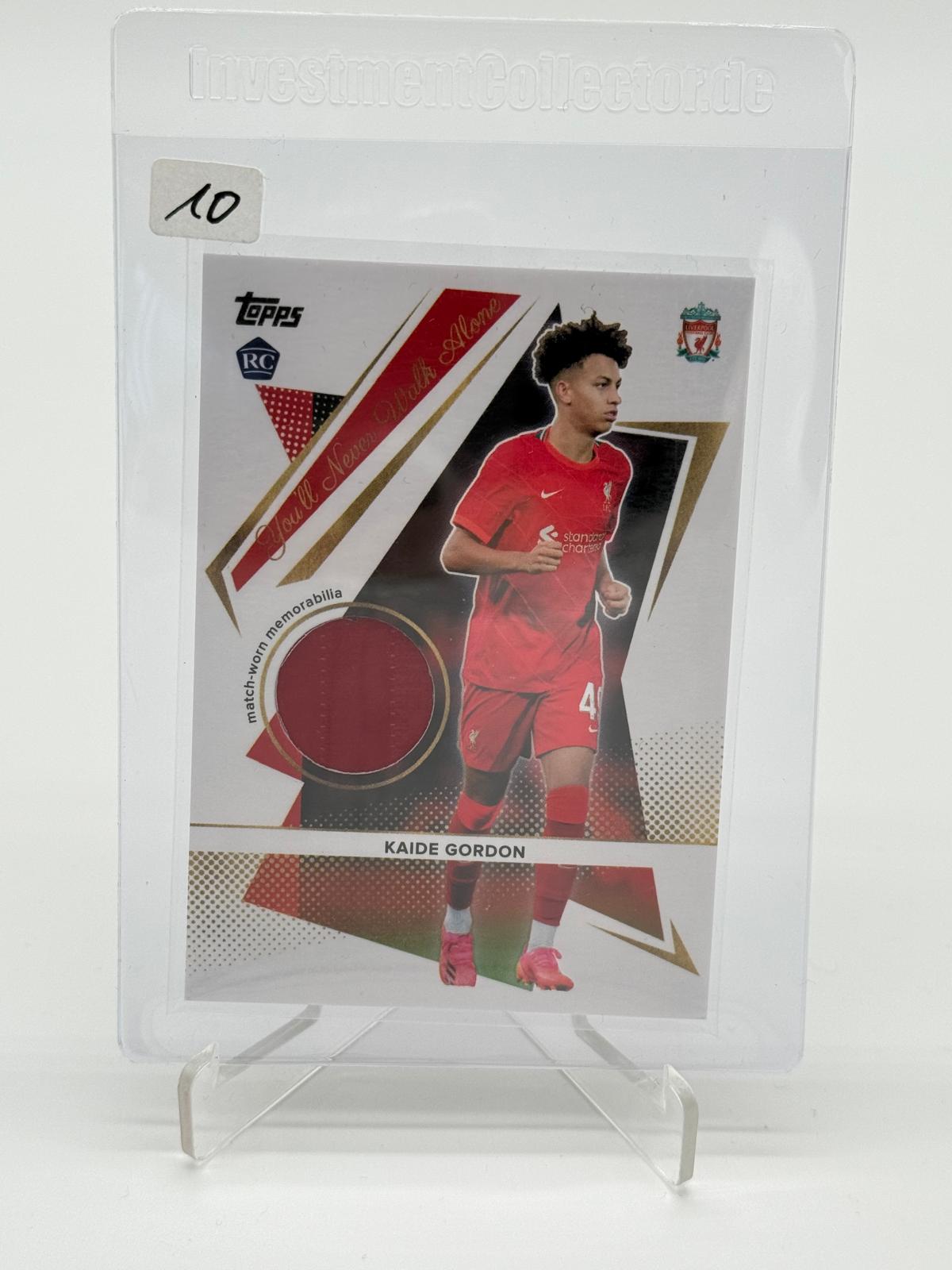 2021-22 Topps Liverpool TS Kaide Gordon RC Patch